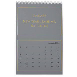 Elegante Gouden Citat Kalender 2026