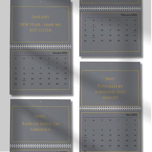 Elegante Gouden Citatkalender 2026 Kalender