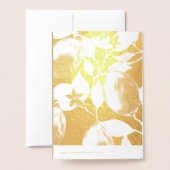 Elegante Gouden Citroenen & Blad Bruiloft Echt Folie Kaarten (Met envelop)