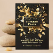 Elegante gouden cocktail verjaardagsfeestuitnodigi kaart