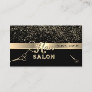 Elegante Gouden Confetti Glitterschaar Visitekaartje
