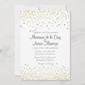 Elegante gouden Confetti huwelijksuitnodiging Kaart (Voorkant)