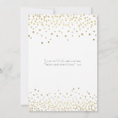 Elegante gouden Confetti huwelijksuitnodiging Kaart (Achterkant)