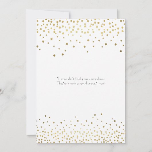 Elegante gouden Confetti huwelijksuitnodiging Kaart (Achterkant)