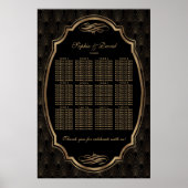 Elegante gouden confetti-liefde bordeaux zitplaats poster (Voorkant)