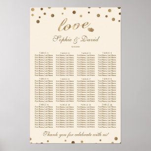 Elegante gouden Confetti liefde Champagne Zitting  Poster