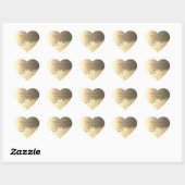 Elegante gouden confetti, lint jubileum hart sticker (Vel)