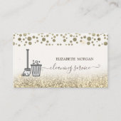 Elegante gouden Confetti Maid Cleaning Glitter Visitekaartje (Voorkant)