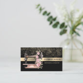Elegante gouden Confetti, naaimachine Visitekaartje (Staand voorkant)