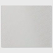 Elegante gouden Confetti op zilveren achtergrond Cadeaupapier (Vlak)