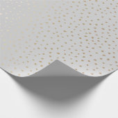 Elegante gouden Confetti op zilveren achtergrond Cadeaupapier (Hoek)