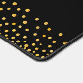 Elegante gouden Confetti op zwart gepersonaliseerd Bureaumat (Hoek)
