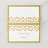 Elegante gouden confetti plaatskaartje (Buitenkant ongevouwen)