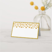 Elegante gouden confetti plaatskaartje (Achterkant)