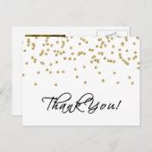 Elegante gouden Confetti Polka Dots Foto Dank u! Briefkaart (Voorkant / Achterkant)