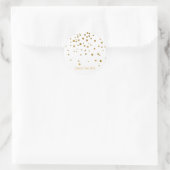 Elegante gouden Confetti Stippen aangepaste tekst Ronde Sticker (Tas)