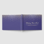 Elegante gouden Confetti Stippen Navy Wedding Gastenboek (Volledig)
