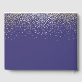 Elegante gouden Confetti Stippen Navy Wedding Gastenboek (Achterkant)