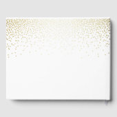 Elegante gouden Confetti Stippen witte bruiloft Gastenboek (Achterkant)