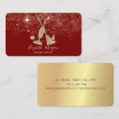 Elegante gouden Confetti stofzuiger, bezemrood Visitekaartje (Voorkant / Achterkant)