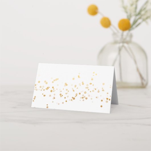 Elegante gouden Confetti trouwkaarten Plaatskaartje (Voorkant)
