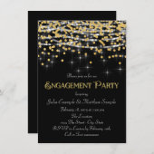 Elegante gouden Confetti verlovingsfeest Kaart (Voorkant / Achterkant)