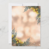 Elegante gouden Confetti, Zonnebloemen Sweet 16 Kaart (Achterkant)