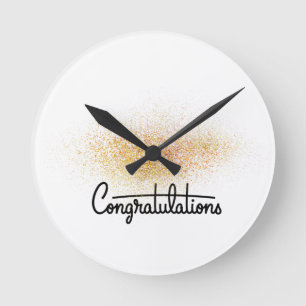 Elegante gouden congratulatie wandklok voor afstud