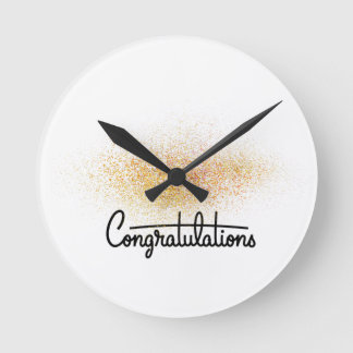 Elegante gouden congratulatie wandklok voor afstud