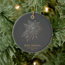 Elegante gouden contour poinsettia op donkere acht