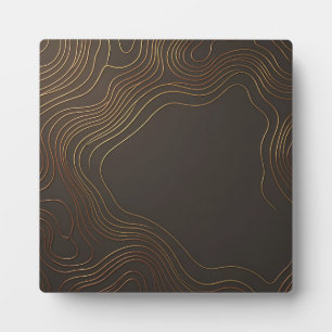 Elegante Gouden Contourgolven Abstract Luxe Design Fotoplaat