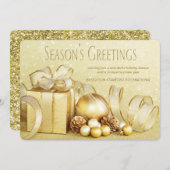 Elegante gouden Corporate Christmas Kaart (Voorkant / Achterkant)