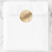 Elegante gouden custom made faux wax seal Sticker (Tas)