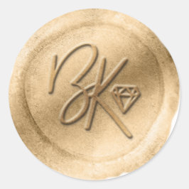 Elegante gouden custom made faux wax seal Sticker