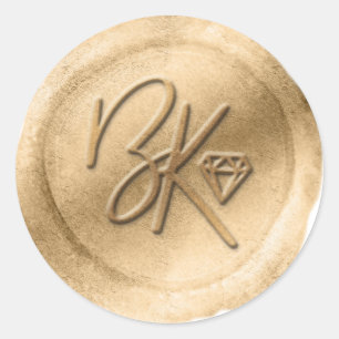 Elegante gouden custom made faux wax seal Sticker
