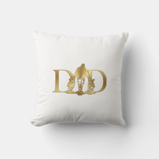 Elegante Gouden DAD-Typografie met Kinderen Kussen