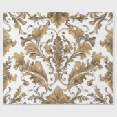 Elegante gouden  Damask Cadeaupapier (Vlak)