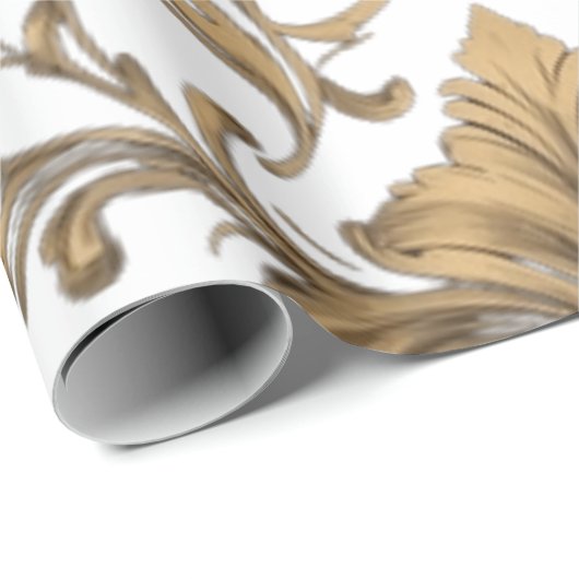 Elegante gouden  Damask Cadeaupapier (Rol Hoek)