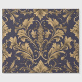 Elegante gouden  Damask Cadeaupapier (Vlak)