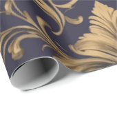 Elegante gouden  Damask Cadeaupapier (Rol Hoek)