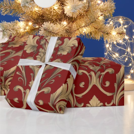Elegante gouden Damask Cadeaupapier (Feestdagen)