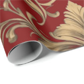 Elegante gouden Damask Cadeaupapier (Rol Hoek)