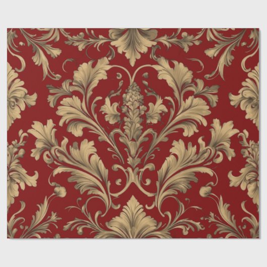 Elegante gouden  Damask Cadeaupapier (Vlak)