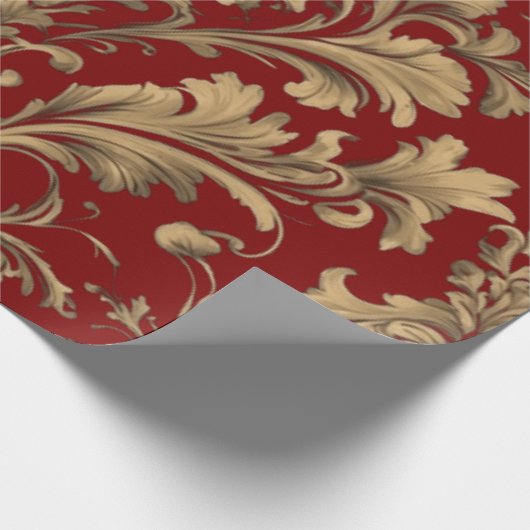 Elegante gouden  Damask Cadeaupapier (Hoek)