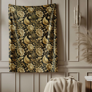 Elegante gouden Damask Deken in Barokke Zwarte Sti