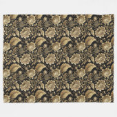 Elegante gouden Damask Deken in Barokke Zwarte Sti (Voorkant (Horizontaal))