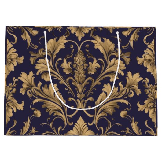 Elegante gouden Damask Gift Bag Groot Cadeauzakje (Voorkant)
