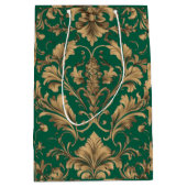 Elegante gouden  Damask Medium Cadeauzakje (Voorkant)