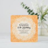 Elegante gouden Damask Style verjaardagsfeestje Kaart (Staand voorkant)