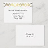 Elegante gouden Damask Trouwbehuizingskaarten Informatiekaartje (Voorkant / Achterkant)